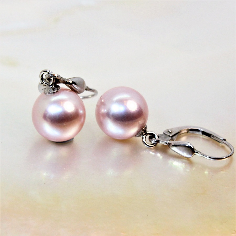 Boucles D'oreilles En Argent Avec Perles D'eau Douce Naturelles - Modèle 2190, Neuf Avec étiquettes