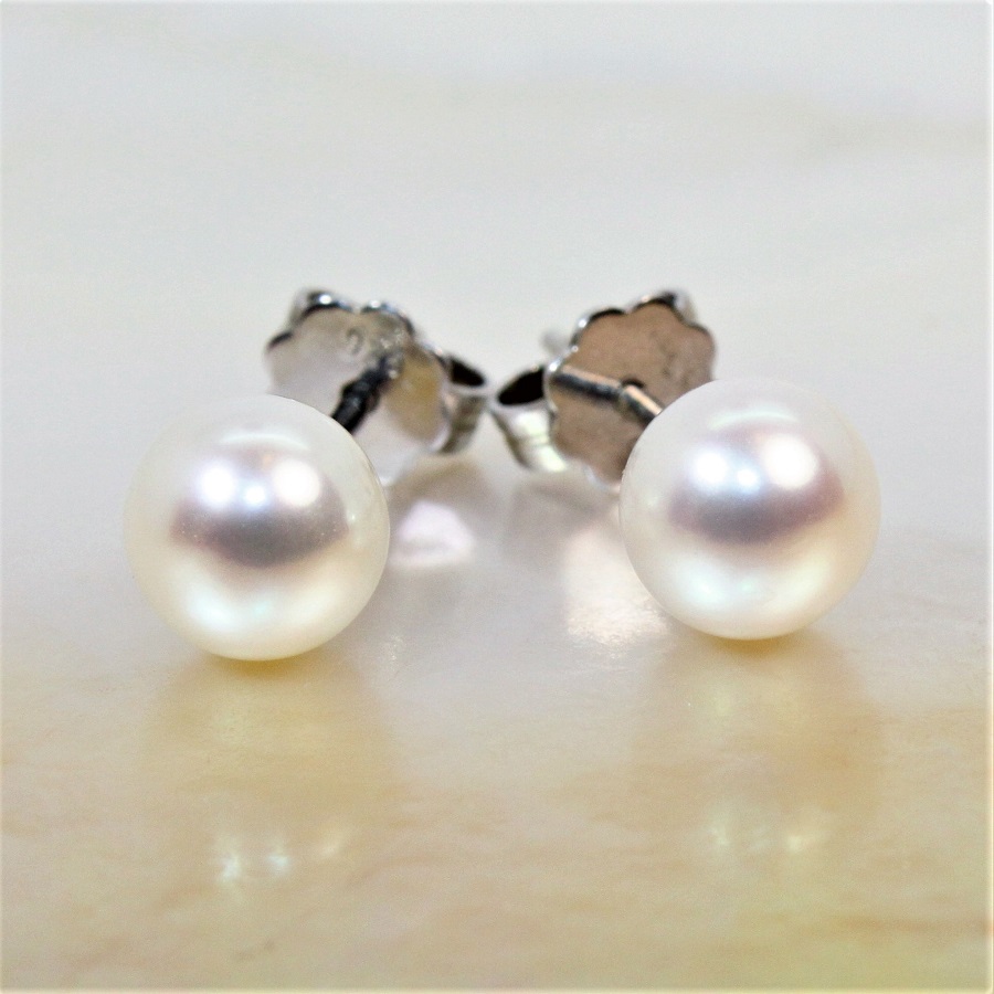 Boucles D'oreilles Pendantes En Argent 925 - Perles Grises D'eau Douce Cultivées, Diamètre 7-7.5 Mm, Neuves