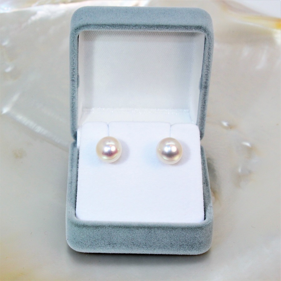 Boucles D’oreilles En Argent 925 Avec Perles D’eau Douce – 9-9,5 Mm, Style Goujon, Pour Femme