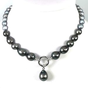 collier de perles de culture en dégradé de couleurs naturelles Ag925