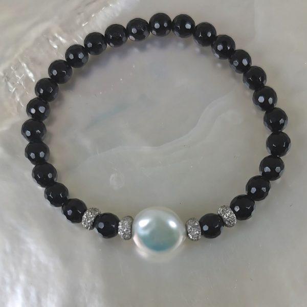 bracelet élastique perle et pierres