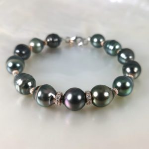 bracelet perles noires baroques de tahiti